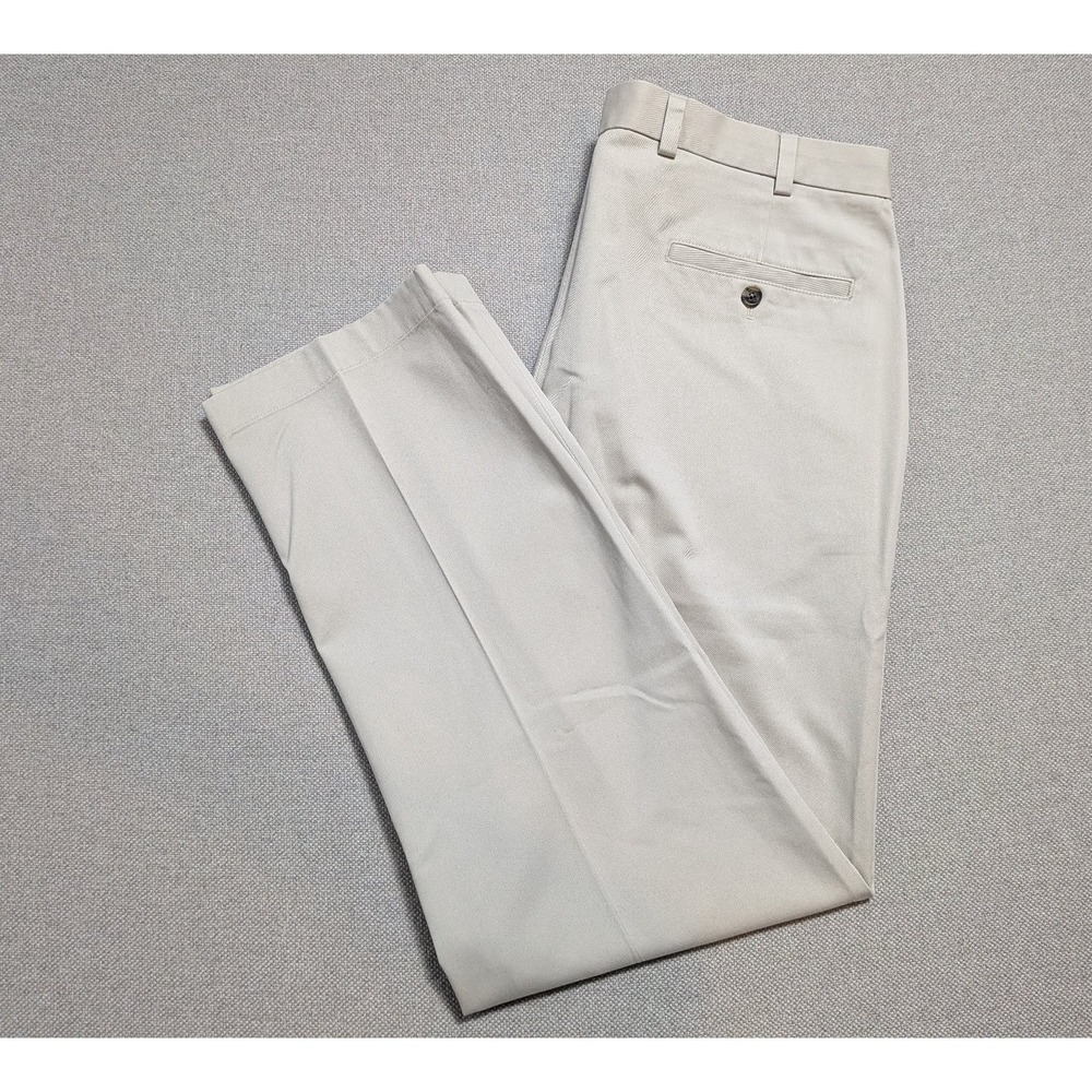 Brooks Brothers Advantage Chino Clark Mens Pants W37/L32 Beige 37x32 Fit W37 L32